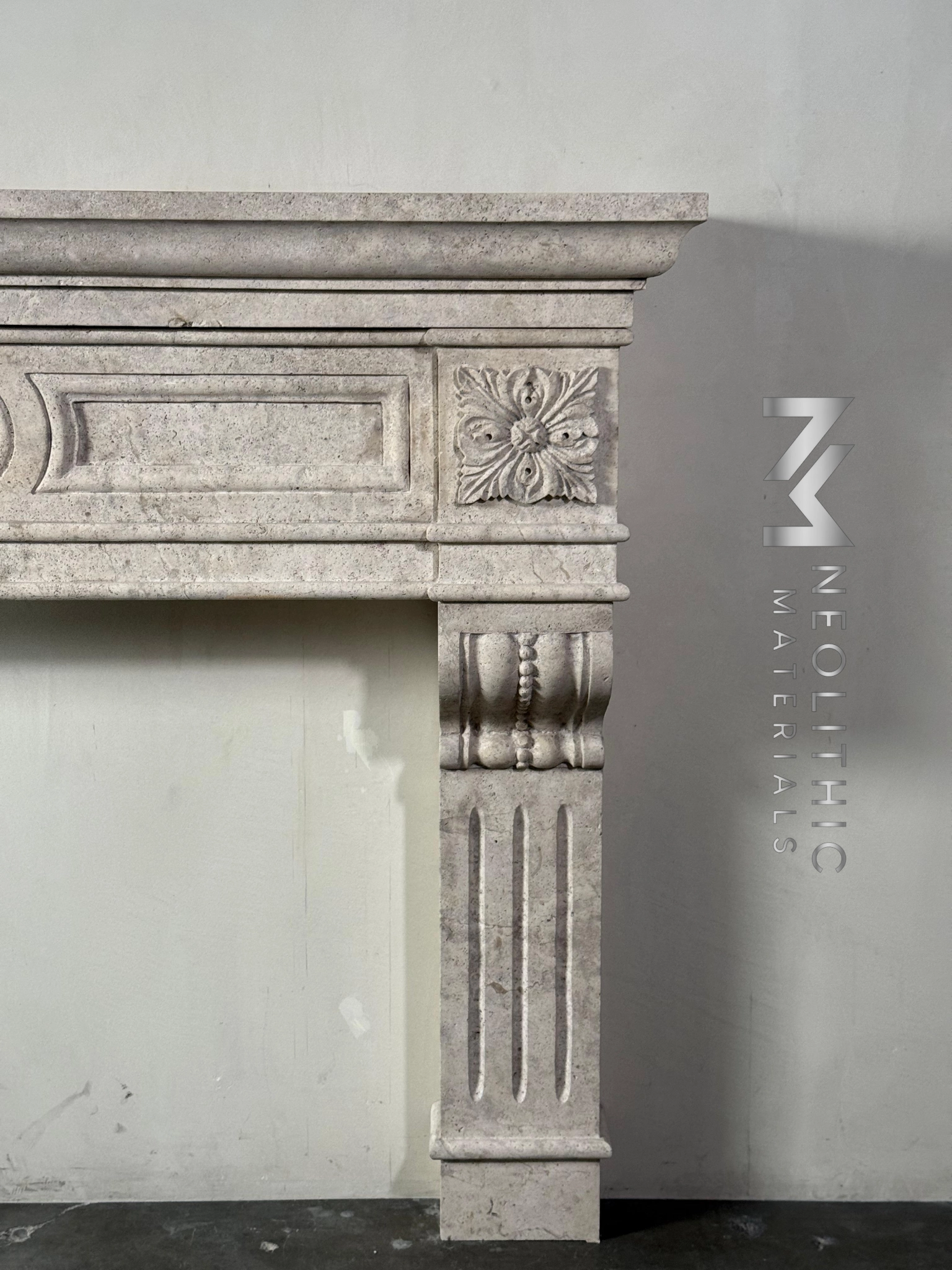 Limestone Fireplace Mantel - Image 4